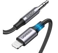 UGREEN Aux to Lightning Cable MFi Certified Lightning to 3.5mm Headphone 1M | Stereo Aux Cable for iPhone in Car Audio Compatible with iPhone 14 Pro Max 13 12 11 XR iPad Pro 11 Mini