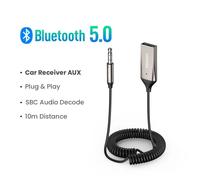 UGREEN Bluetooth Aux Adapter, Car Aux Bluetooth 5.3 Receiver USB Audio Adaptor with 3.5mm Jack for Car or Home Stereo Music Streaming Built-in Microphone Plug and Play (Silver)