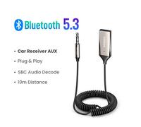 Ugreen Bluetooth 5.3 Car Receiver USB Aux Adapter with 3.5mm Built-in Mic