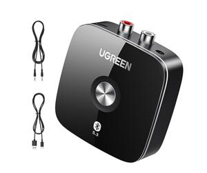 UGREEN Bluetooth 5.3 Receiver for Hi-Fi, Low Latency Audio, 3.5mm Jack Aux and RCA Connection, Long Range, Dual Pairing, Bluetooth Adapter for HiFi Amplifier, Home Stereo, Speaker