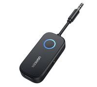 UGREEN Bluetooth 5.3 Transmitter Receiver, 28H Long Playtime, Dual Connection, 10m Range, Mic for Calls, 2-in-1 Wireless Aux Bluetooth Adapter for TV, Airplane, Headphone, Airpods, Speaker, Car