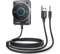 UGREEN Aux Bluetooth 5.4 Adapter for Car, Bluetooth Aux Receiver with Dual Connection, Noise Cancellation, Build-in Mic, 3.5mm Car Bluetooth Aux Adapter for Hands-Free Calls and Music Streaming