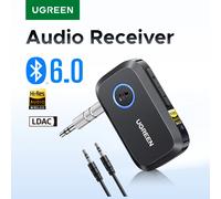 UGREEN Bluetooth 6.0 Receiver with LDAC, Hi-Res Wireless Audio Adapter 3.5mm AUX Receiver for Speakers/Wired Speakers/Stereo Bluetooth 6.0
