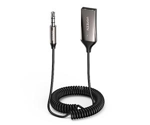 UGREEN Bluetooth Aux Adapter, Car Aux Bluetooth 6.0 Receiver USB Audio Adaptor with 3.5mm Jack for Home Stereo Music Streaming Built-in Microphone Plug and Play Auto on Handsfree Car Kit