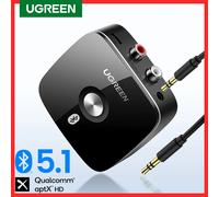 UGREEN Bluetooth RCA Receiver 5.1 aptX HD 3.5mm Jack Aux Wireless Adapter Music for TV Car 2RCA Bluetooth Audio Receiver aptX aptX with 2RCA Line