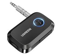 UGREEN AUX Bluetooth 5.4 Adapter for Car, Bluetooth Receiver for Car/Home Stereo/Speaker/Wired Headphones, Bluetooth Car Receiver AUX, Handsfree Call, Dual Device Connection, 15 Hour Playtime