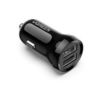 UGREEN Car Charger Mini 24W Dual USB 4.8A Fast Adapter, Compatible with iPhone SE 11 iPad Pro Galaxy S20 P40 Moto G8 G7 Redmi Note 8 Switch Tomtom etc