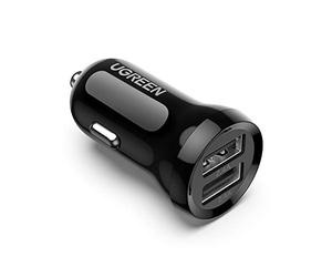 UGREEN Car Charger Mini 24W Dual USB 4.8A Fast Adapter, Compatible with iPhone SE 11 iPad Pro Galaxy S20 P40 Moto G8 G7 Redmi Note 8 Switch Tomtom etc