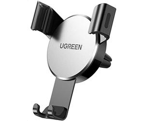 UGREEN Car Phone Holder Air Vent, Gravity Phone Mount Cradle Reliable Stable Hands-Free, Compatible with iPhone 17 Pro Max 17Air 16/15/14/13/12/11, Galaxy S25/S24/S23/S22/S21, Pixel 10/9/8(Silver)