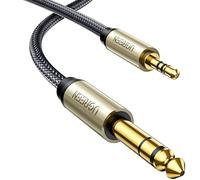 UGREEN Cavo Audio Jack Professionale Cable AUX 3,5mm a 6,35mm TRS Stereo Aux in Nylon per Collegare Smartphone, Tablet, PC con Altoparlante, Amplificatore, Chitarra (2M)