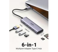 Ugreen CM511 5-in-1 Adapter USB-C Hub to 3x USB3.0 + HDMI + TF/SD Gray