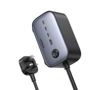 UGREEN Diginest USB C Power Strip 100W Laptop Charger Compatible with MacBook Pro/Air, iPad Pro, iPhone 16, Galaxy S24, 6-in-1 GaN Charger with 4 USB Slots, 2 Way Wall Plug Extender for Home, School, 