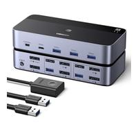 UGREEN 8K@60Hz Displayport KVM Switch 2 Monitors 2 Computers Support 4K@240Hz, 4 Port USB KVM Switcher DP 1.4 KVM Switches for 2 Computers Share Keyboard, Mouse, Hard Drive and 2 Monitors