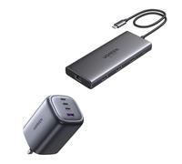 UGREEN Docking Station, 10-in-1 USB C Hub with Dual 4K@60Hz, Single 8K@30Hz, Gigabit Ethernet, 100W PD, 4x 5Gbps USB Data Ports, SD/TF & 100W USB C Charger