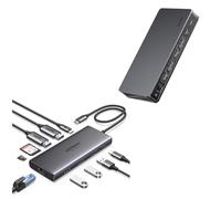 UGREEN Docking Station, 10-in-1 USB C Hub with Dual 4K@60Hz, Single 8K@30Hz, Gigabit Ethernet, 100W PD, 4x 5Gbps USB Data Ports, SD/TF & 9-in-1 USB-C Dock for MacOS (DisplayLink)