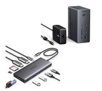 UGREEN Docking Station, 10-in-1 USB C Hub with Dual 4K@60Hz, Single 8K@30Hz, Gigabit Ethernet, 100W PD, 4x 5Gbps USB Data Ports, SD/TF & 14-in-1 Docking Station with 140W Power Supply (2x HDMI +DP)