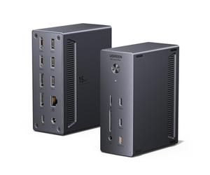 UGREEN Docking Station 4 Monitors, 15-in-1 Quad 4K@60Hz DisplayLink Dock | 100W Max, 27W USBC, 2x 10Gbps USB-C, 3x USB-A, 2.5GbE, SD/TF, For macOS & Windows (Install The Latest DisplayLink Driver)