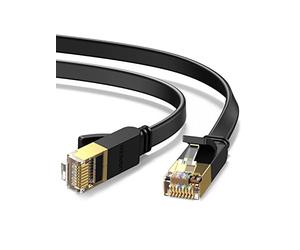 UGREEN Ethernet Cable 10M, Cat 7 Flat High-Speed Gigabit Network Cable, U/FTP 10Gbps 600Mhz/s RJ45 LAN Cable Internet Patch Cord Compatible with Router, Modem, Xbox, PC & Laptop, PS5, Switch, Printer