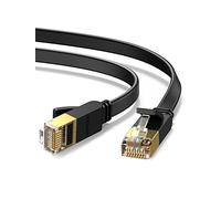 UGREEN Ethernet Cable 3M, Cat 7 Flat High-Speed Gigabit Network Cable, U/FTP 10Gbps 600Mhz/s RJ45 LAN Cable Internet Patch Cord Compatible with Router, Modem, Xbox, PC & Laptop, PS5, Switch, Printer