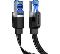 UGREEN Ethernet Cable 8M, Cat 8 Internet Cable Flat High-Speed 40Gbps 2000Mhz Network Cable, Gigabit Braided RJ45 LAN Cable Patch Cord Compatible for PC/Laptop, PS5, Xbox, Modem, Router, Switch, TV