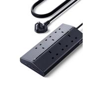 UGREEN Extension Lead 1.5M, 6 Way Power Strip with 2 USB-A & 2 USB-C | 65W PD Fast Charging, 2990W Max with Master Power Switch, 15°Angled UK Plug for Home, Office, Desk & Bedroom