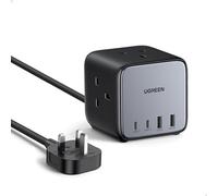 UGREEN Extension Lead Cube 1.8M, 3 Way Power Strip with 2 USB-C & 2 USB-A