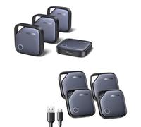 UGREEN FineTrack Duo (4 Pack) for iOS & Android, FineTrack supports USB C Charging (4 Pack) (iOS only), Bluetooth Finder for Keys, Wallet, Luggage, Suitcase and More