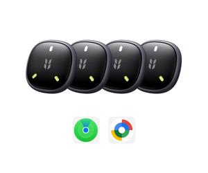 UGREEN FineTrack Duo2 Air Tracker Tag for Apple Find My & Google Find Hub | 4-Pack Bluetooth Tracker, 110dB Alarm, IP68 Waterproof, 5-7 Year Battery, Glow-in-the-Dark Design for Keys, Bags & Luggage