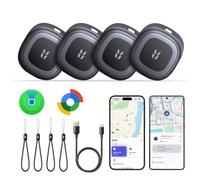 UGREEN FineTrack Duo2 Bluetooth Tracker Tag, iOS & Android, USB-C Charging | Works with Apple Find My & Google Find Hub, 4 Pack Bluetooth Item Finder, 110dB, IP68, 12 Months per Charge for Keys, Bags