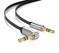 UGREEN Aux Cable Right Angle 3.5mm to 3.5mm Audio Lead Stereo Headphone Mini Jack Male to Male Auxiliary Cord Flat 90° Compatible with Car Aux iPhone iPad iPod TV PC Tablet Laptop MP3 Speaker (1M)