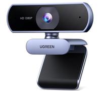 UGREEN Full HD 1080P/30fps Webcam for PC/Laptop/Mac, Auto Light Correction | Clear Stereo Audio Mics, Fixed Focus, Plug&Play, 85° View Webcam USB Camera for Live Streaming, Video Calling, Conferences