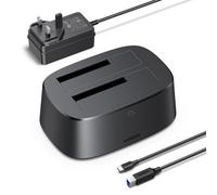 UGREEN Hard Drive Docking Station, 2 Bay Hard Drive Enclosure for 2.5 & 3.5 inch SSD HDD Disk, USB3.0 SATA HDD Enclosure Support Dual Bay, Offline Clone for Windows Linux macOS, PS5, Xbox