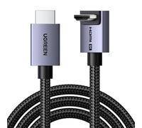 UGREEN HDMI 2.1 Cable 10K 8K@60Hz 4K 1440P@240/120Hz 48Gbps Ultra High Speed eARC Dolby Atmos Vision HDR VRR HDCP 2.3 90-Degree Right Angled Compatible with PS5,Xbox,Laptop,Monitor,TV,Soundbar,PC(2M)