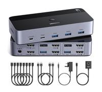 UGREEN HDMI KVM Switch 2 Monitors 2 Computers Support 8K@60Hz 4K@120Hz | 4 Port USB3.0 KVM Switches for 2 Computers Share Keyboard/Mouse/Hard Drives and 2 Monitor with 2 USB Cables & 4 HDMI Cables