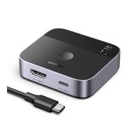 UGREEN HDMI Switch 2 in 1 out [ USB C & HDMI Input ] | Support 4K@60Hz HDR 3D HDCP 2.2, Aluminum hdmi Switcher Hdmi Splitter Compatible MacBook Pro/Air, PS5/4, Xbox, Laptop
