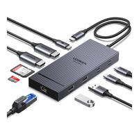 UGREEN Laptop Docking Station Dual Monitor, Revodok Pro 10-in-1 USB C Hub, Dual 4K@60Hz with 2 HDMI, 3x 10Gbps USB-A/C, 100W PD, Ethernet, SD/TF, Aluminum USB-C Dock for Dell, HP, ThinkPad Laptops
