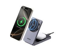 UGREEN MagFlow 2-in-1 Wireless Charger (Qi2 15W, MagSafe Compatible, Foldable)