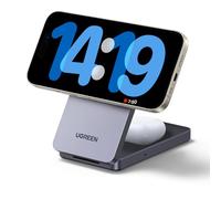 UGREEN MagFlow MagSafe Charger for iPhone 16, Qi Certified Wireless Charger Stand, 2-in-1 Mag Safe Charger Stand Compatible with iPhone Air/17/16/15/14/13/12 Series, AirPods 4/3/2/Pro 1/2/3