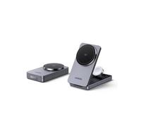 UGREEN MagFlow Qi2 Induction Charger iPhone 3 in 1 Certified 15W Compatible with MagSafe iPhone 16 Pro Max Plus 15 14 13 12 AirPods 4 3 2 Pro iWatch Wireless Charger Magnetic Foldable 70 Degree