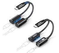UGREEN Magnetic PD 60W Hi-Res 32bit/384kHz 2-IN-1 USB C to 3.5mm Jack and Charger Adapter + Dual USB C Headphone and Charge Adapter