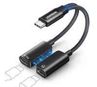 UGREEN Magnetic USB C Splitter 1 in 2 Out PD 60W Fast Charging Dual USB C Headphone and Charge Type C Audio Dongle Compatible with iPhone 16 Pro Max/15 Galaxy S25 Ultra S24 Tablet Mac Pixel 9 iPad Pro