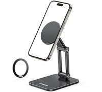 UGREEN Magsafe Phone Holder Magnetic Stand for Desk Standby Travel Mount | 360° Rotating Adjustable Foldable Portable Aluminum Compatible with iPhone 17 Pro Max Air,Galaxy S24 Ultra,Pixel(Black)