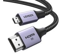 UGREEN Micro HDMI to HDMI 2.1 Cable 8K 4K@120/240Hz Standard Type D Lead eARC Dolby Atmos HDR Ultra High Speed HDCP Compatible with Raspberry Pi 5/4 Hero 7 Camera DSLR Portable Monitor Laptop PS5(1M)