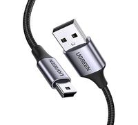 UGREEN Mini USB Cable Braided USB 2.0 to Mini B Cable Data Transfer & Charge Compatible with Sat Nav, Dash Cam, Hero 2/3 / 4, DAC, PS3 Controller, MP3/4 Player, PDA, Camera, Scanner (2M)