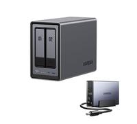 UGREEN NASync DXP2800 2-Bay NAS + 120W UPS Bundle, Intel N100 8GB DDR5 RAM 2.5GbE 2*M.2 NVMe Slots 4K HDMI Desktop NAS (Diskless) & 12000mAh Uninterruptible Power Supply