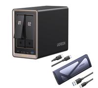 UGREEN NASync DXP2800 GT 2-Bay NAS + M.2 NVMe Enclosure, 10GbE LAN, 8GB RAM, Dual M.2 NVMe, 4K HDMI, Surveillance Center, Cloud Backup, Docker, Home Assistant Support (Diskless)
