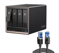 UGREEN NASync DXP4800 GT 4-Bay NAS Storage +Ethe2Mrnet Cable, Dual 10GbE LAN, ECC - Support, SD Card Slot, U.2 & M.2 Slots, 4K HDMI, Surveillance Center, Docker (Diskless)