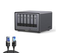 UGREEN NASync DXP8800 Plus 8-Bay Diskless NAS+ 2M Cat8 Cable, Intel i5 1235U 10-Core, 8GB DDR5, 128G SSD, 2×10GbE, 2×M.2 NVMe, 8K HDMI, 2×TBT4 |40Gbps 2000Mhz Flat Braided RJ45