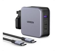 UGREEN Nexode 140W USB C Charger, 3-Port GaN PD 3.1 Laptop Charger with 2M USB C to C Cable Compatible with MacBook Pro 16&quot/Air, Dell XPS, iPad