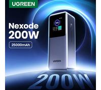 UGREEN Nexode 200W 25000mAh Power Bank Portable PD External Battery PowerBank for Macbook Pro for iPad Fast Charge Power Station 200W UK Bundle